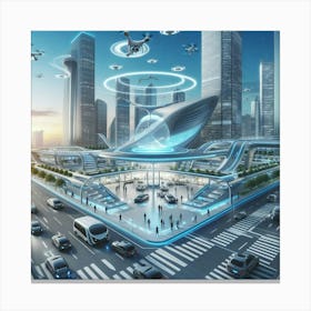 Futuristic Cityscape 58 Canvas Print