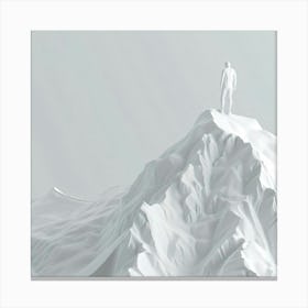 Man Standing On Top Of Mountain Canvas Print