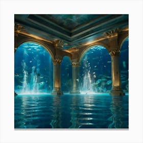 Atlantis Underwater Palace Art Work Canvas Print