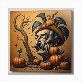 Holloween Pumpkin patch Dali Canvas Print