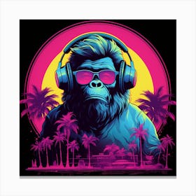 Gorilla With Headphones 1 Canvas Print