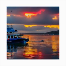 Sunset On A Boat 13 Canvas Print