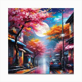 Cherry Blossom Street 1 Canvas Print