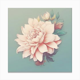 Pastell Pink Blumen Blüte Illustration Malerei Canvas Print