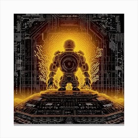 Robot In Space Canvas Print