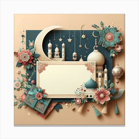 Muslim Holiday Greeting Card 9 Canvas Print