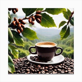 Coffee Beans On A Table Canvas Print