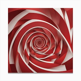 Red And White Spiral Canvas Print