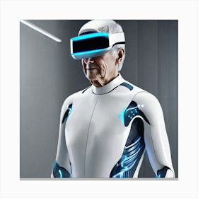 Old Man In Vr Canvas Print