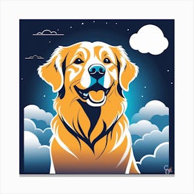 Golden Retriever In The Sky Canvas Print