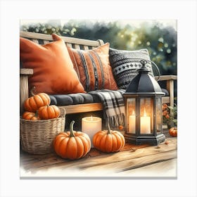 Autumn On The Porch Canvas Print