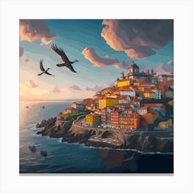 Porto Portugal Travel Poster 4 Canvas Print