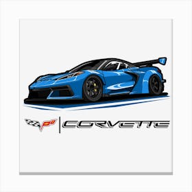 Corvette Gtr Blue Canvas Print