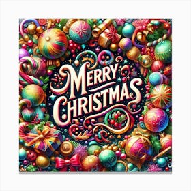 Merry Christmas frame Canvas Print