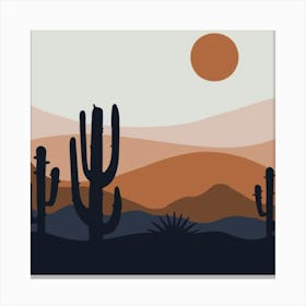 Cactus In The Desert 1 Canvas Print