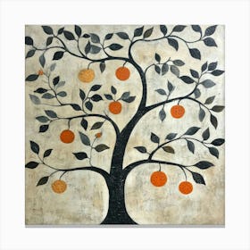 Tree Of Oranges Art Canvas Print