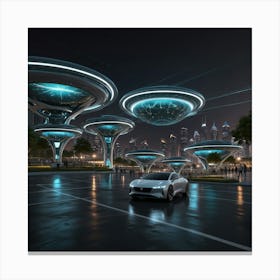 Futuristic Cityscape 50 Canvas Print