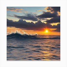 Sunset Over The Ocean Canvas Print