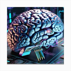 Brain On A Circuit Board 101 Canvas Print