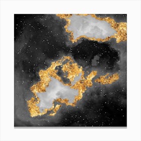 100 Nebulas in Space with Stars Abstract in Black and Gold n.060 Canvas Print