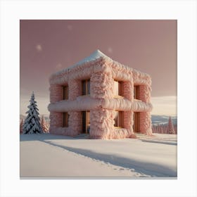 Default Fluffy Giant House In The Snow In The Style Of Light P 1 Canvas Print