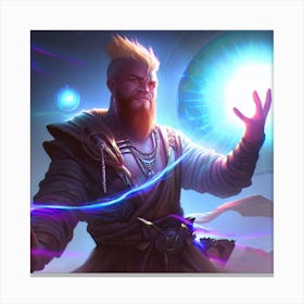 Wizard With A Glowing Ball Canvas Print