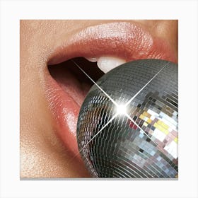 Disco Lollypop Lips SQUARE Canvas Print