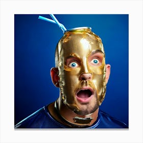 Firefly Frightened, Robot, Blue Eyes, Inline Roller Skates, Disguised, Sweaty, Gold, Aluminum Can, C (8) Canvas Print