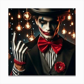 Clown Joker Isolated On White Canvas Print