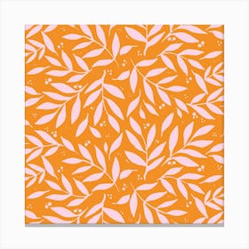 Pretty branches - orange and pink Canvas Print