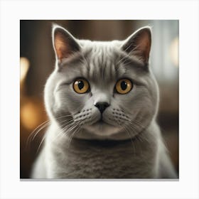 A Cute British Shorthair Kitty, Pixar Style, Watercolor Illustration Style 8k, Png (3) Canvas Print