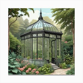 Into The Garden Ai Art Wall Art Design Illustration (7) Canvas Print