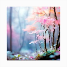 Vibrant Wild Forest For Est Lush Tall Colorful Trees Canvas Print