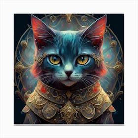 Fashion Cat Art Print 1 Canvas Print