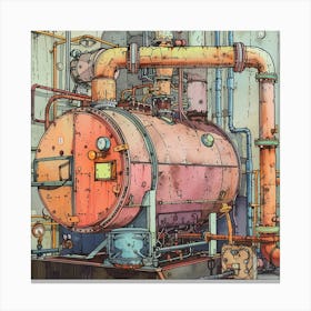 Steam Boiler Canvas Print