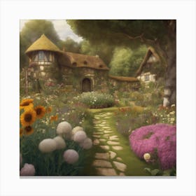 Gustav Klimt Style Farm Garden 19 Canvas Print