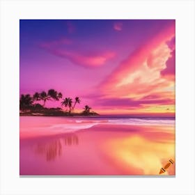 Sunset At The Beach Canvas Print