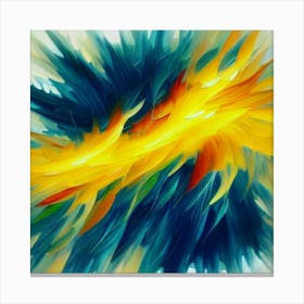 Gorgeous, distinctive yellow, green and blue abstract artwork 9 Canvas Print