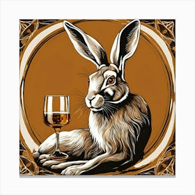 Hare With A Glass 1 Canvas Print