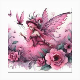 Pink Fairy Girl Canvas Print
