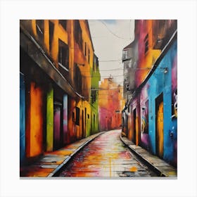 Urban Fusion Expressive Wall Art Featuring Street Inspired Canvases With Airbrushed Elements, Acrylic & Oil Paintings, Stencils, Spray Paint, Abstract Lines, Splashes, Graffiti, And Colorful Newsp Canvas Print