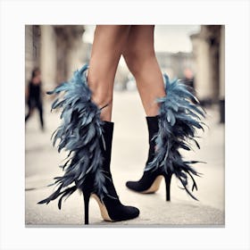 Shoe designs ,feather Canvas Print