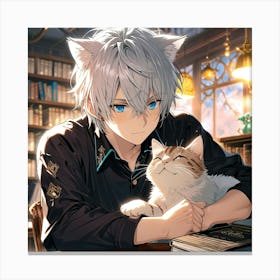 Anime Cat Boy Wall Art Decoration Canvas Print