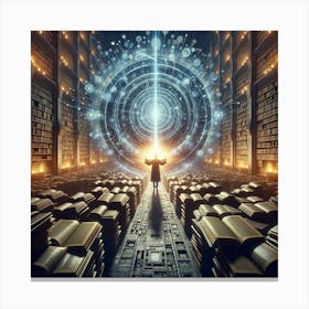 Man In A Library Canvas Print