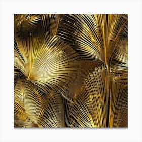 Gold Palm Leaves Canvas Print