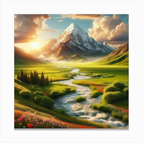 Sunset In The Mountains 40 Canvas Print