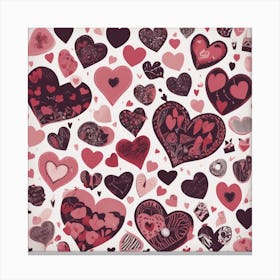 Valentine'S Day Hearts Canvas Print