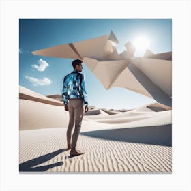 Man In The Desert 120 Canvas Print