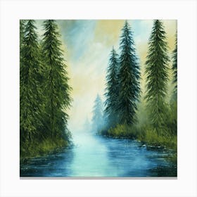 River In The Forest Canvas Print