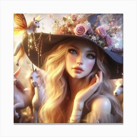 Girl With A Hat Canvas Print